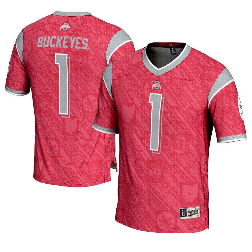 Ohio State Buckeyes Gameday Greats Scarlet Football Jersey product image