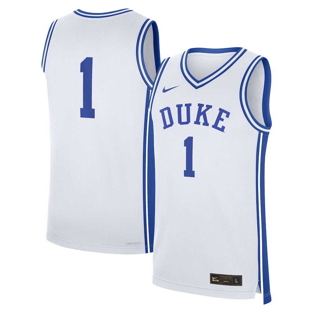Duke Blue Devils #1 Replica Home White Football Jersey product image