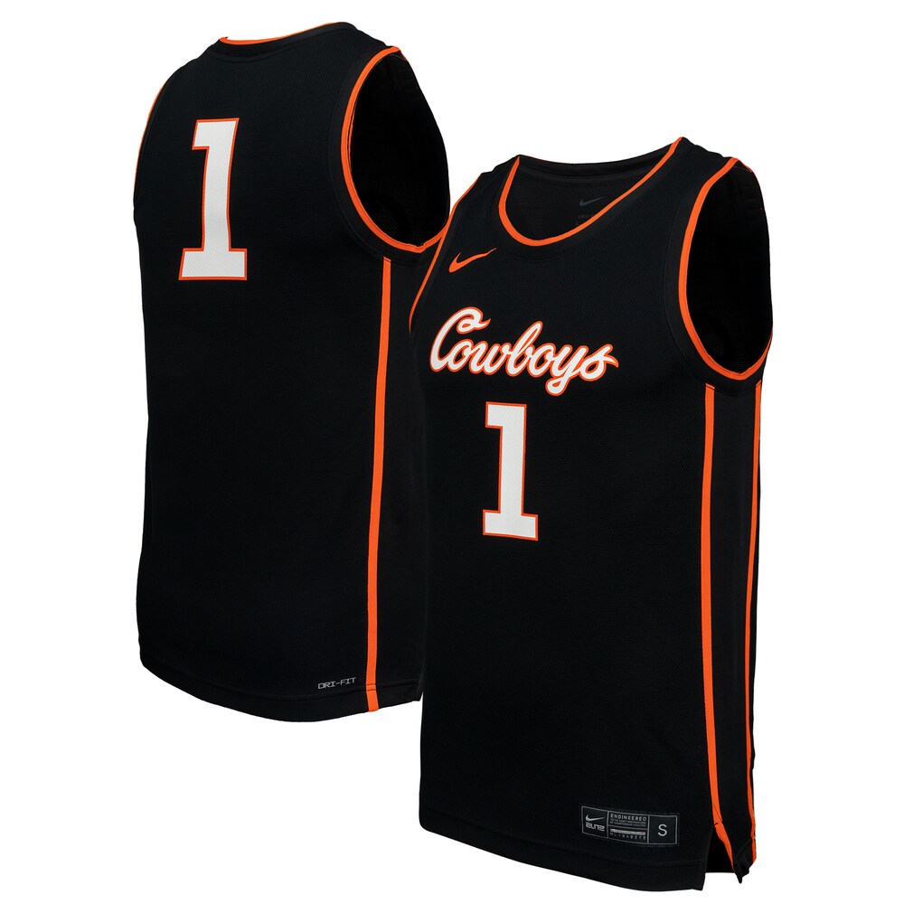 Oklahoma State Cowboys #1 Replica Black Basketball Jersey product image