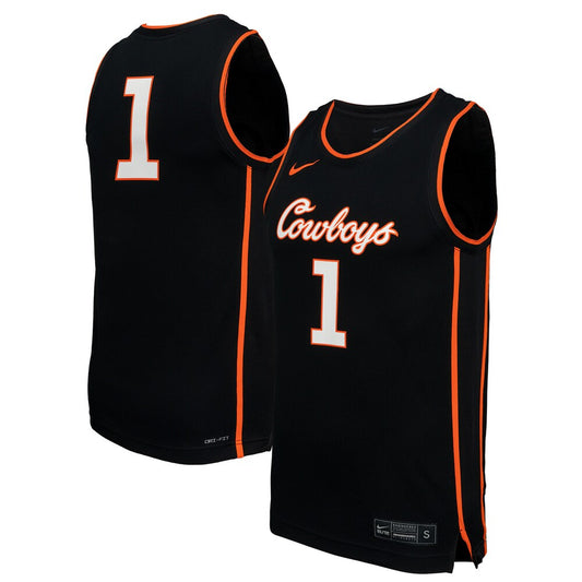 Oklahoma State Cowboys #1 Replica Black Basketball Jersey product image