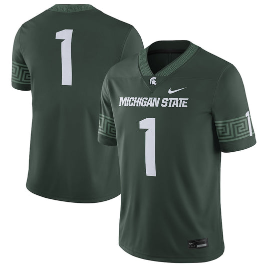 Michigan State Spartans #1 Game Green Football Jersey product image