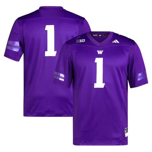 Washington Huskies #1 Premier Purple Football Jersey product image
