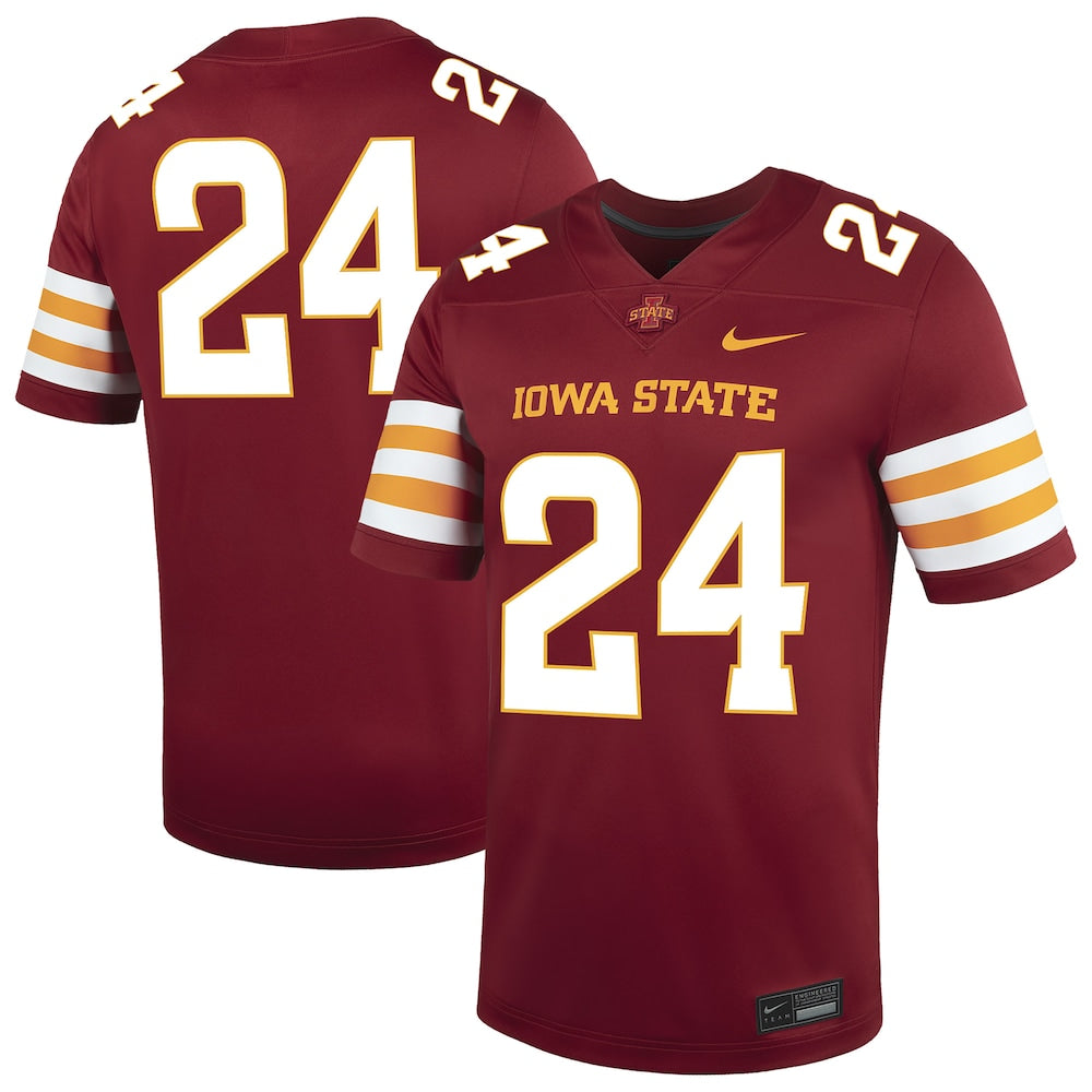 Iowa State Cyclones #24 Replica Game Untouchable Cardinal Football Jersey product image