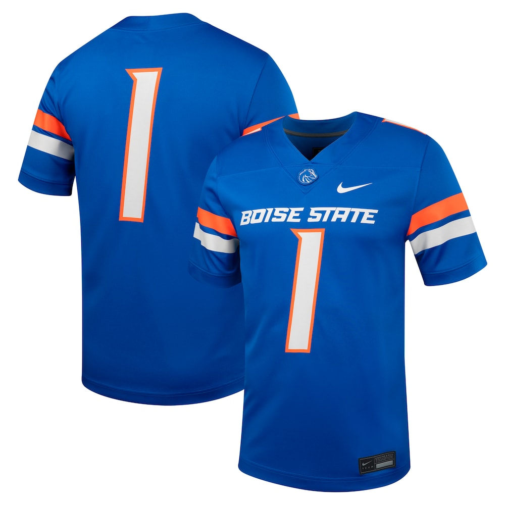 Boise State Broncos #1 Untouchable Royal Football Jersey product image