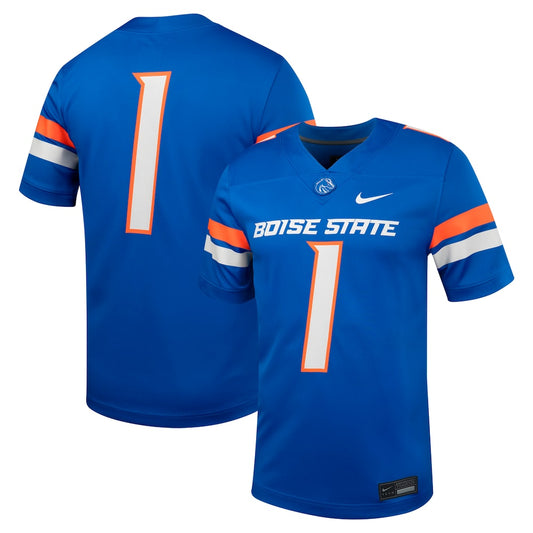 Boise State Broncos #1 Untouchable Royal Football Jersey product image