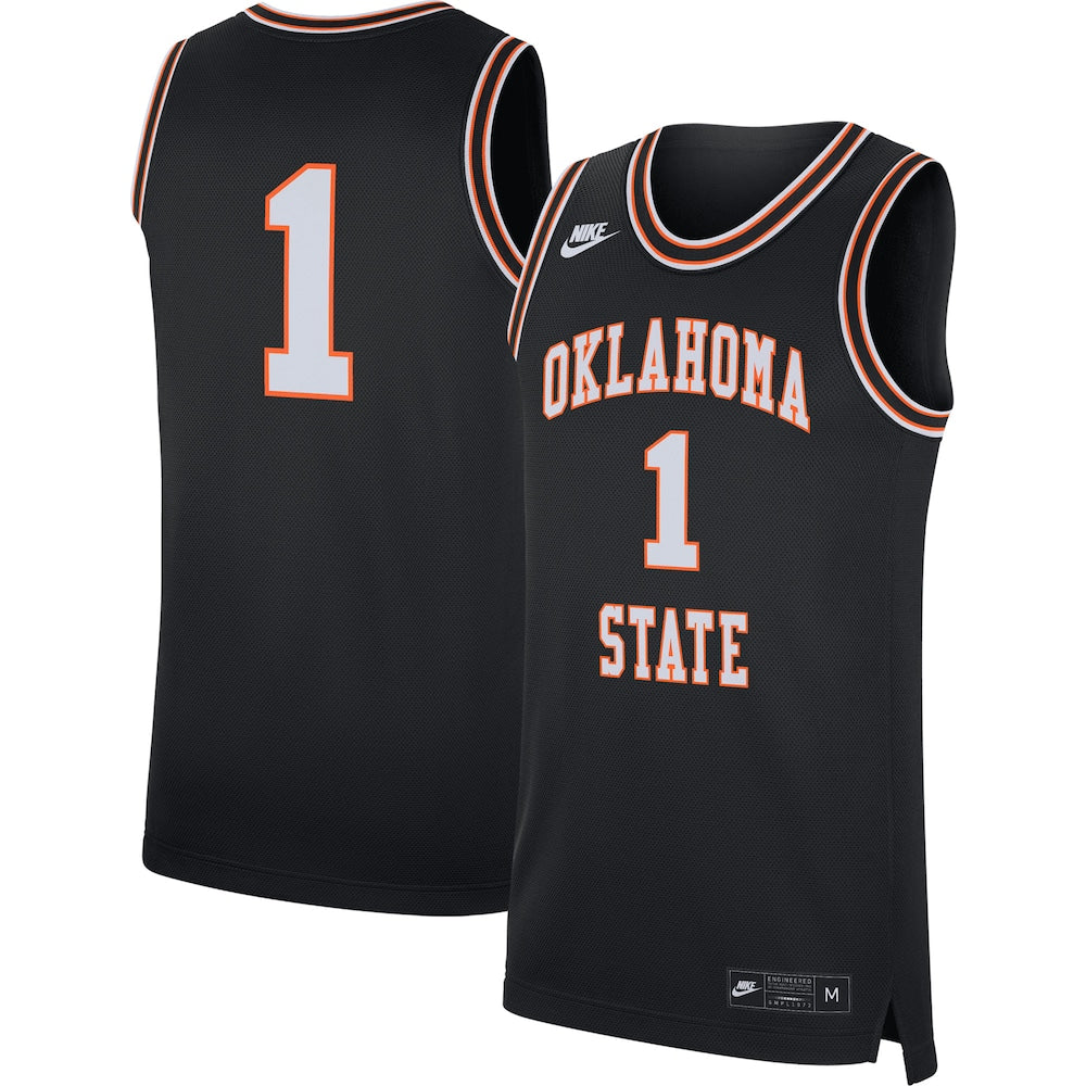 Oklahoma State Cowboys #1 Replica Retro Black Basketball Jersey product image