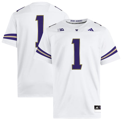 Washington Huskies #1 Premier White Football Jersey product image