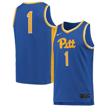 Pitt Panthers #1 Replica Royal Basketball Jersey product image