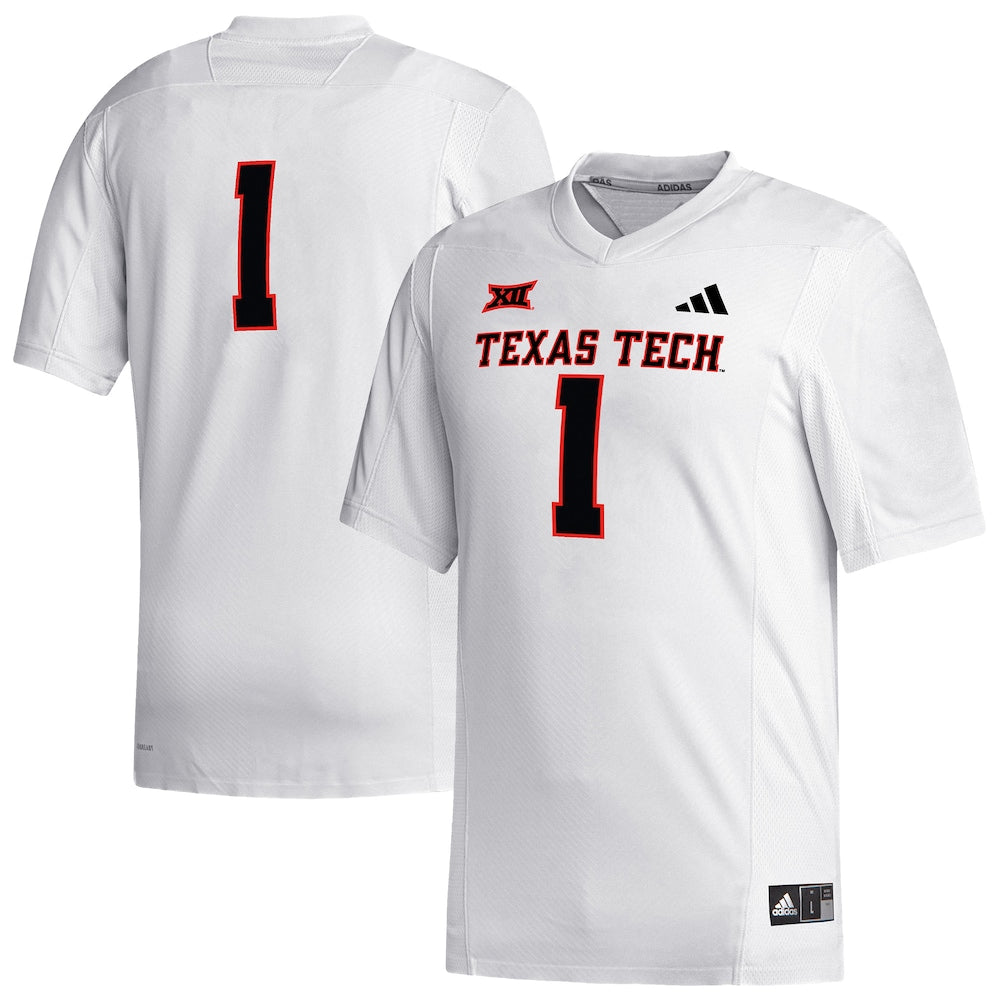 Texas Tech Red Raiders #1 Replica White Football Jersey product image