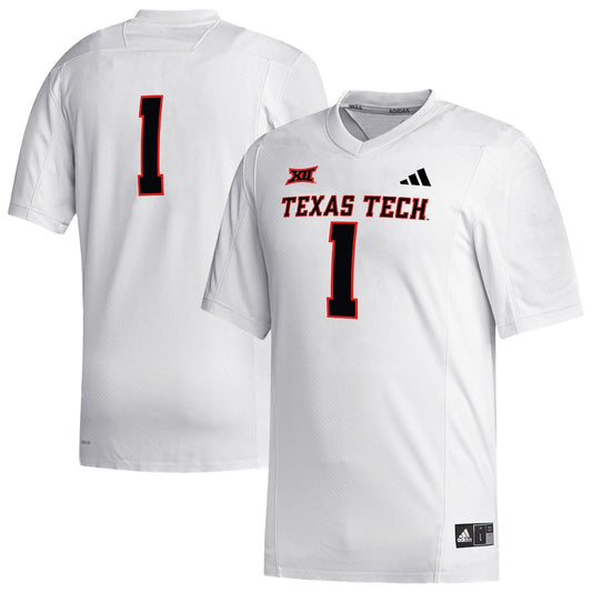 Texas Tech Red Raiders #1 Replica White Football Jersey product image