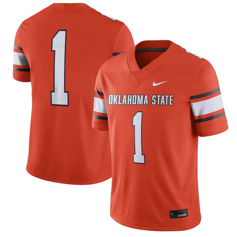 Oklahoma State Cowboys #1 Game Orange Football Jersey product image