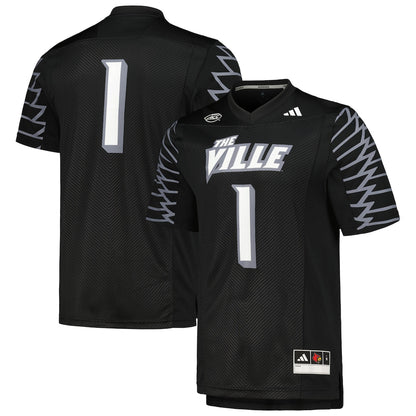 Louisville Cardinals #1 2023 Premier Black Football Jersey product image