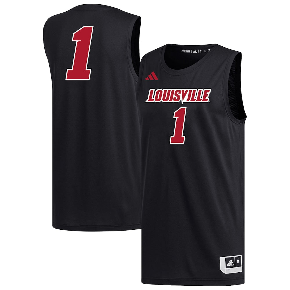 Louisville Cardinals #1 Replica Black Basketball Jersey product image