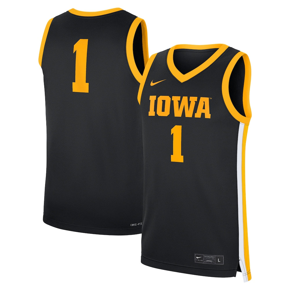 Iowa Hawkeyes #1 Replica Black Football Jersey product image