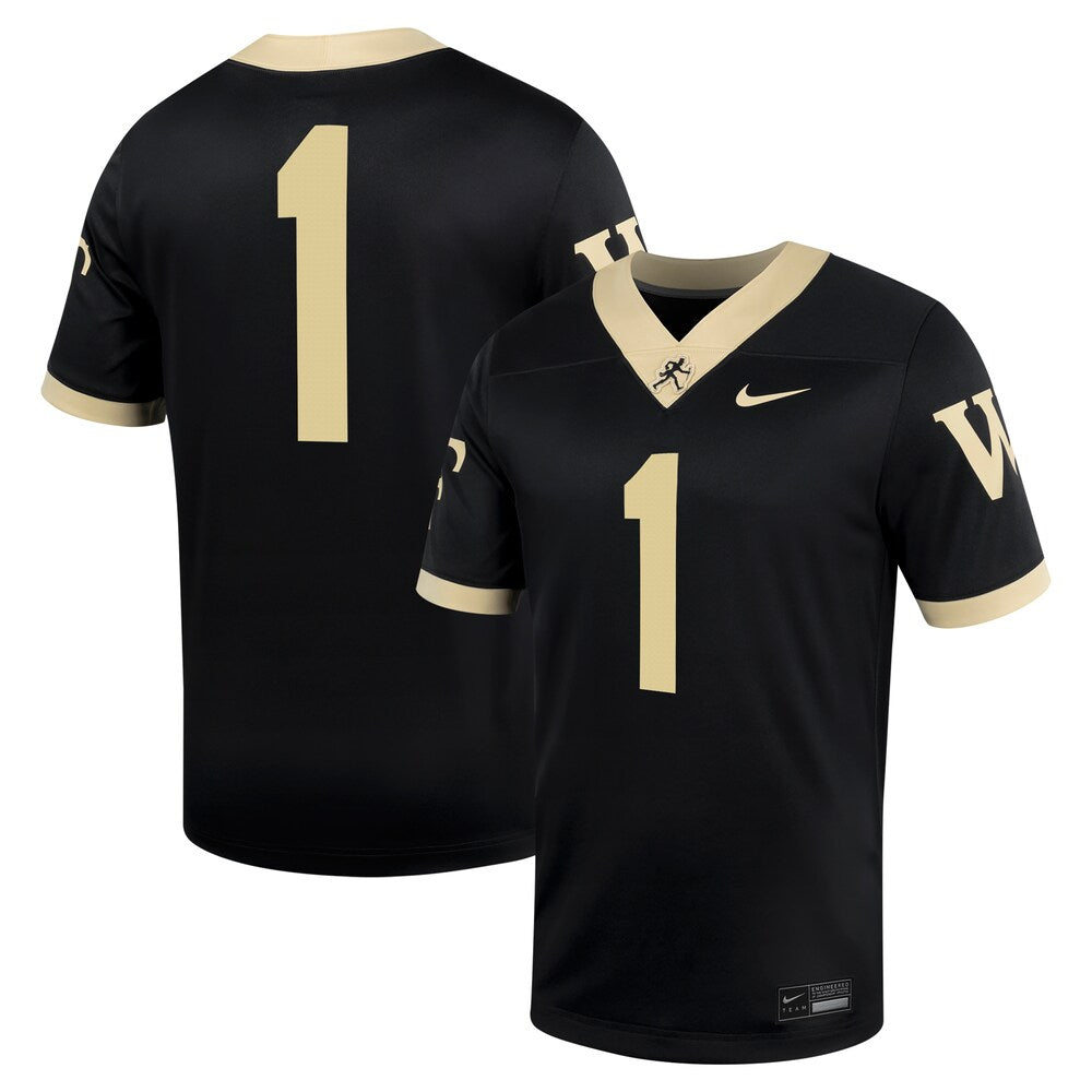 Wake Forest Demon Deacons #1 Untouchable Black Football Jersey product image