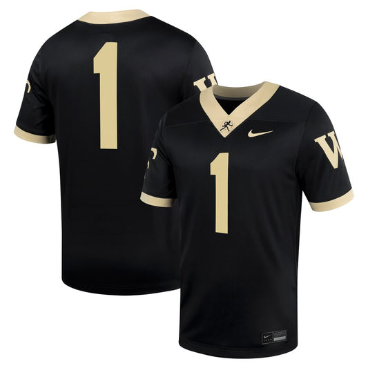 Wake Forest Demon Deacons #1 Untouchable Black Football Jersey product image