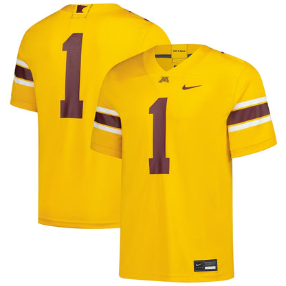 Minnesota Golden Gophers #1 Replica Game Untouchable Gold Football Jersey product image