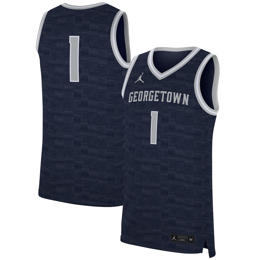 Georgetown Hoyas #1 Replica Navy Football Jersey product image