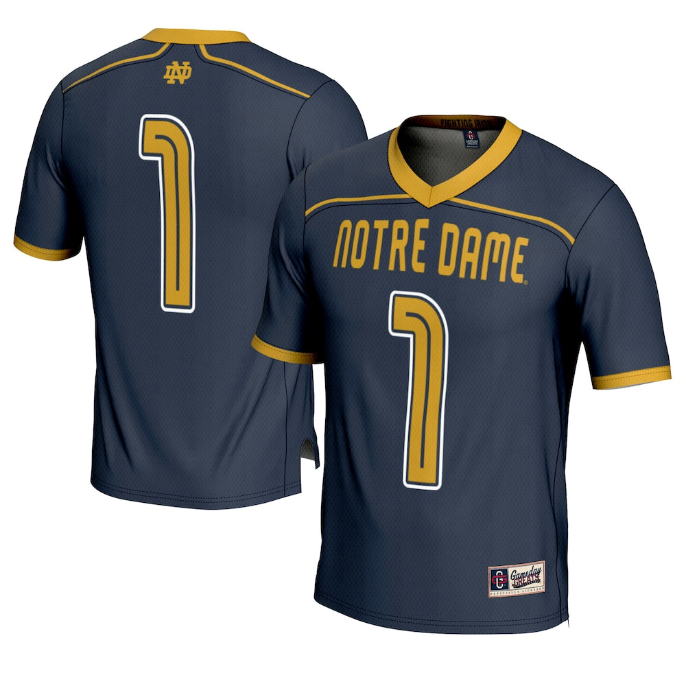 Notre Dame Fighting Irish Lightweight Gameday Greats Navy Football Jersey product image