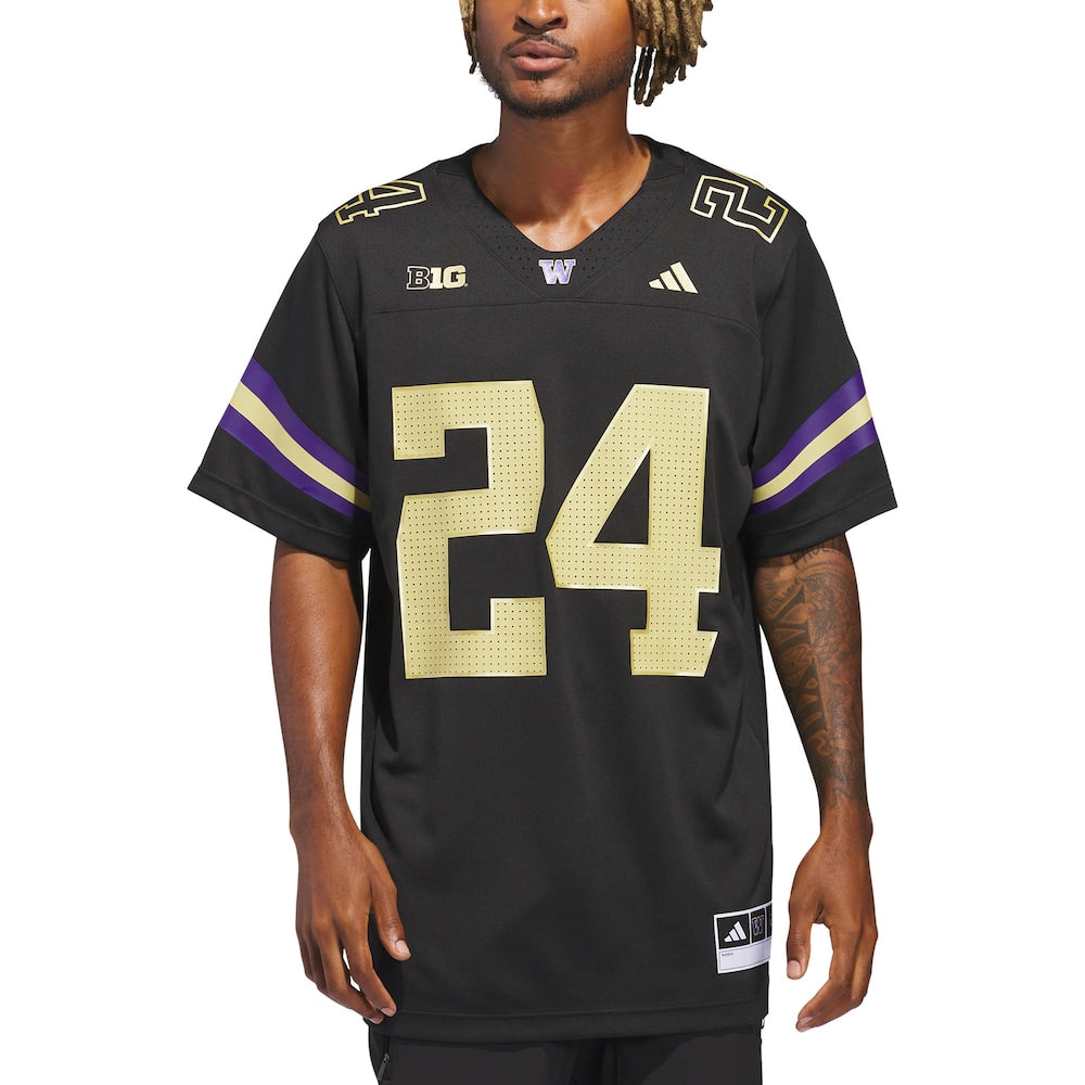 Washington Huskies #24 Alternate Premier Black Football Jersey product image