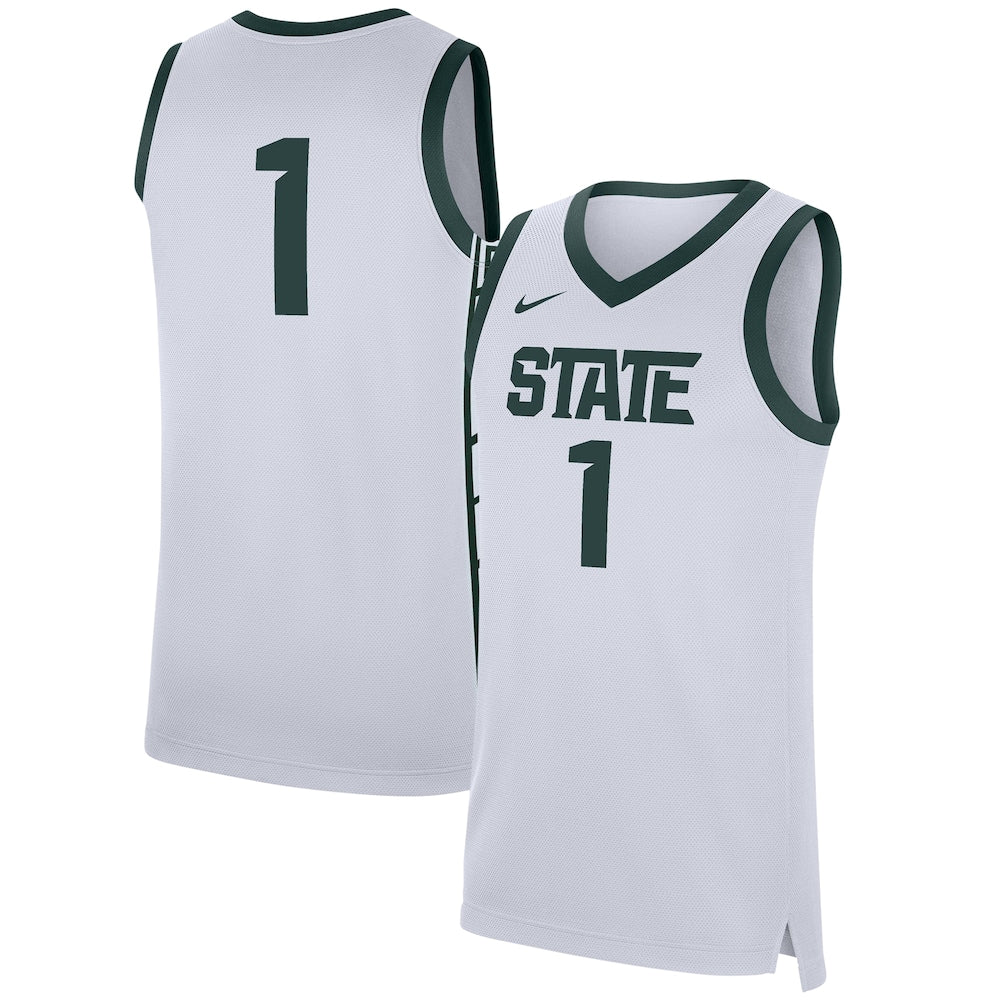 Michigan State Spartans #1 Replica White Football Jersey product image