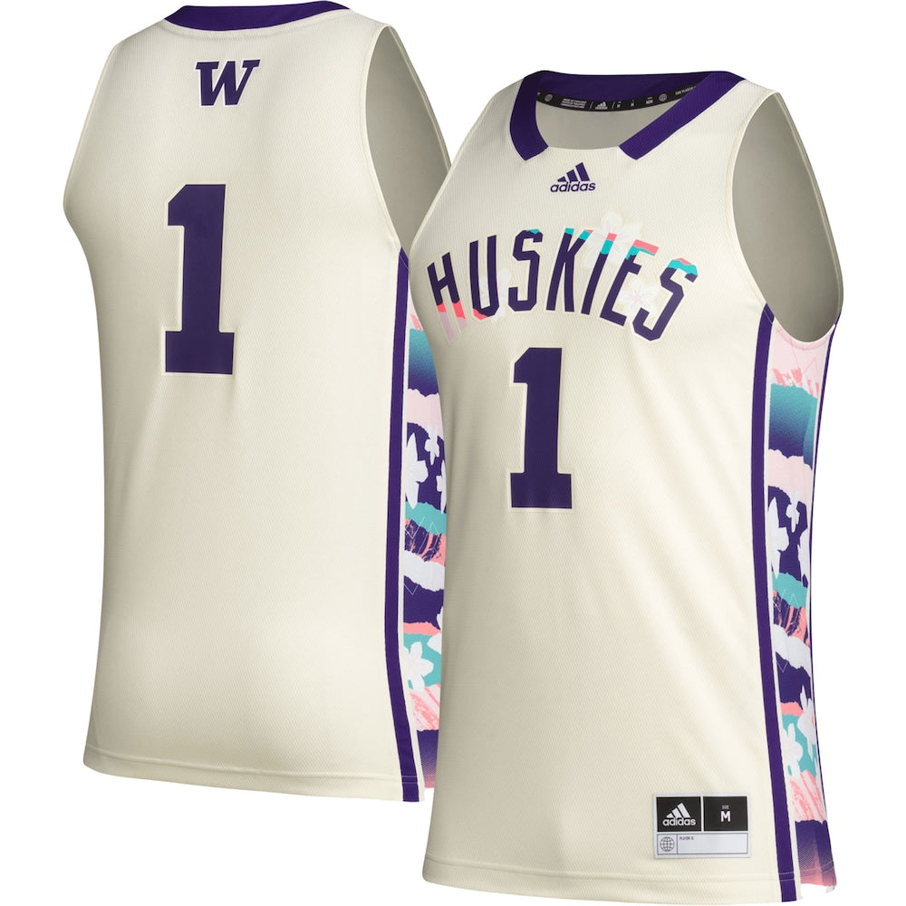 Washington Huskies #1 Black Basketball Jersey product image
