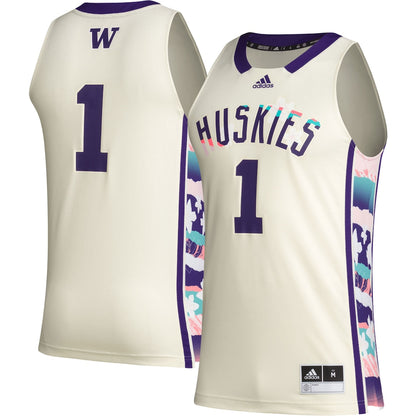 Washington Huskies #1 Black Basketball Jersey product image