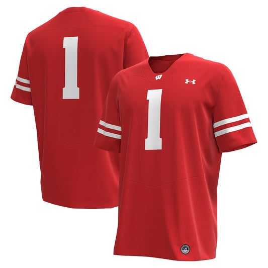 Wisconsin Badgers #1 Replica Red Football Jersey product image