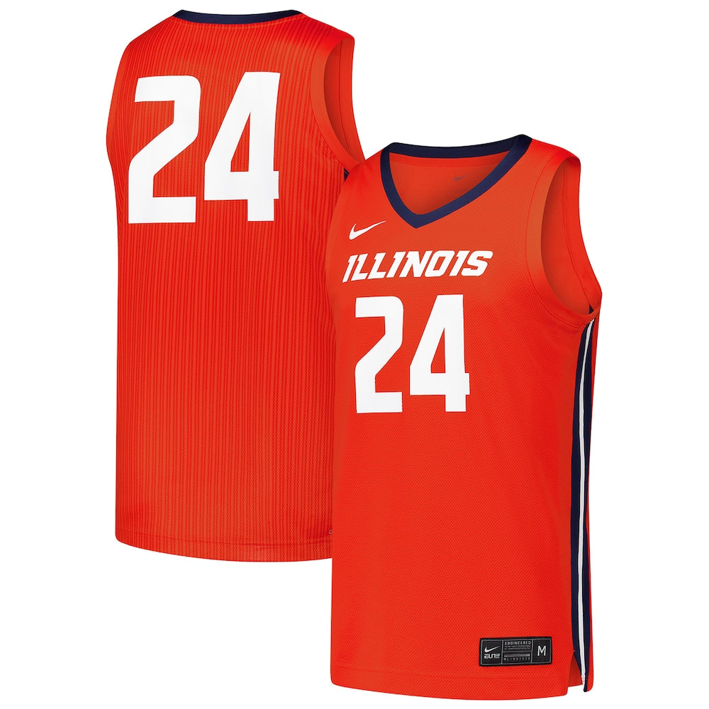 Illinois Fighting Illini #24 Replica Orange Basketball Jersey product image