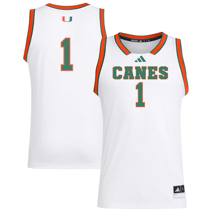 Miami Hurricanes #1 Swingman Replica White Football Jersey product image