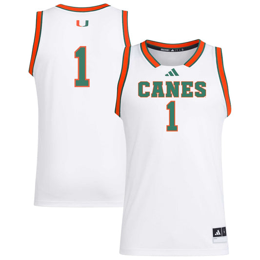 Miami Hurricanes #1 Swingman Replica White Football Jersey product image
