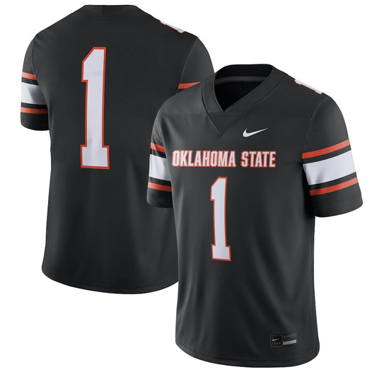 Oklahoma State Cowboys #1 Game Black Football Jersey product image
