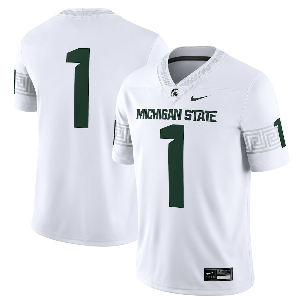 Michigan State Spartans #1 Game White Football Jersey product image