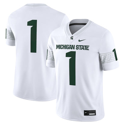 Michigan State Spartans #1 Game White Football Jersey product image