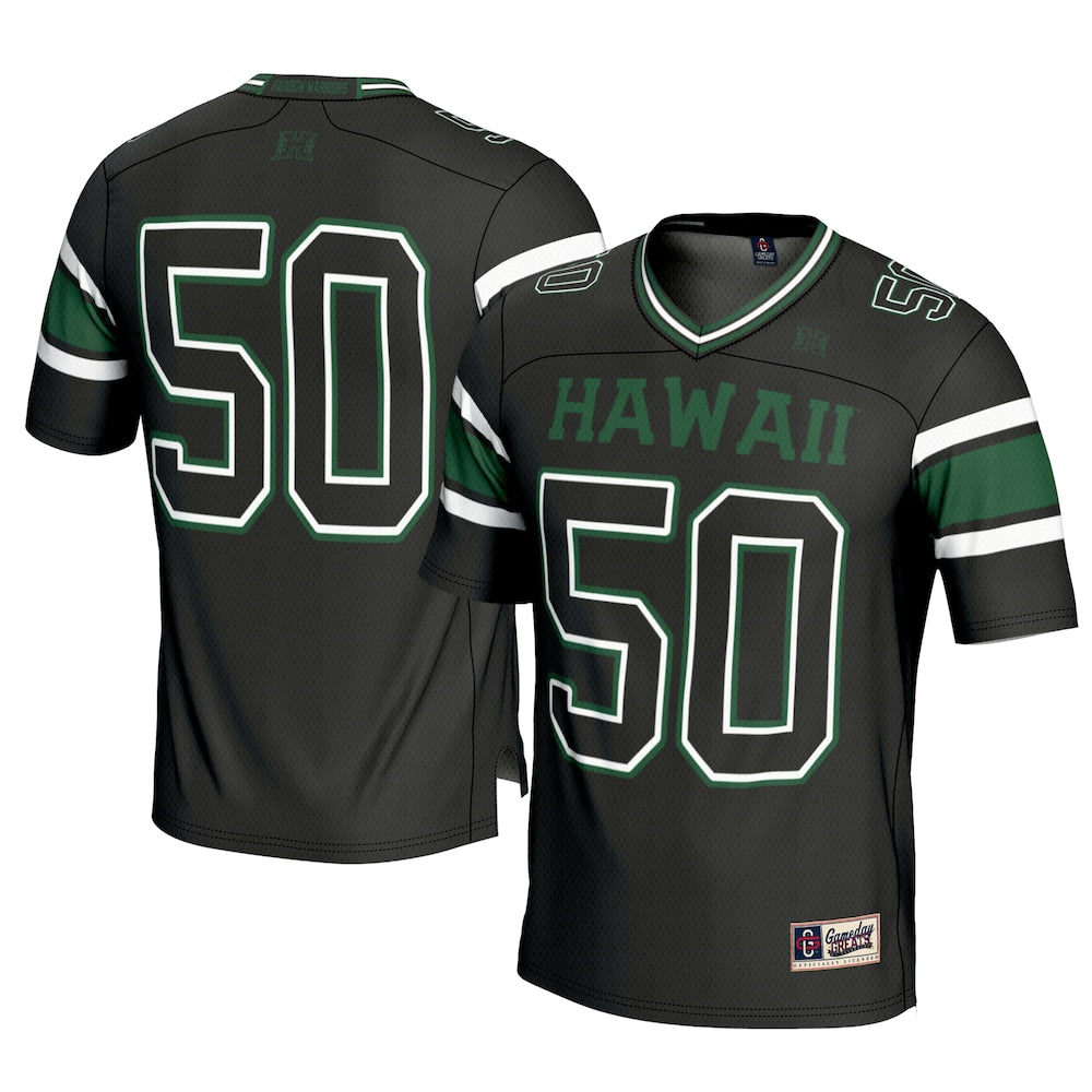 Hawaii Rainbow Warriors Gameday Greats Black Football Jersey product image