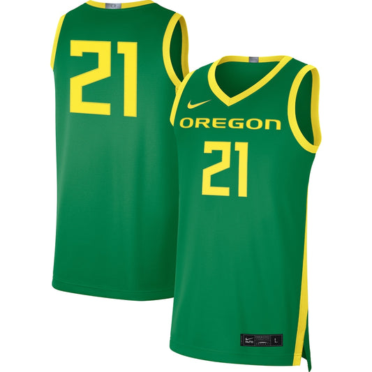 Oregon Ducks #21 Limited Green Basketball Jersey product image