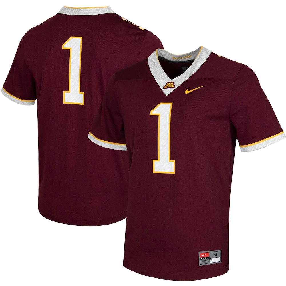 Minnesota Golden Gophers #1 Game Untouchable Maroon Football Jersey product image