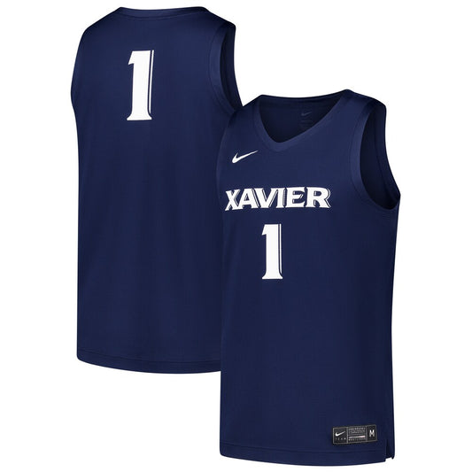 Xavier Musketeers #1 Replica Navy Basketball Jersey product image