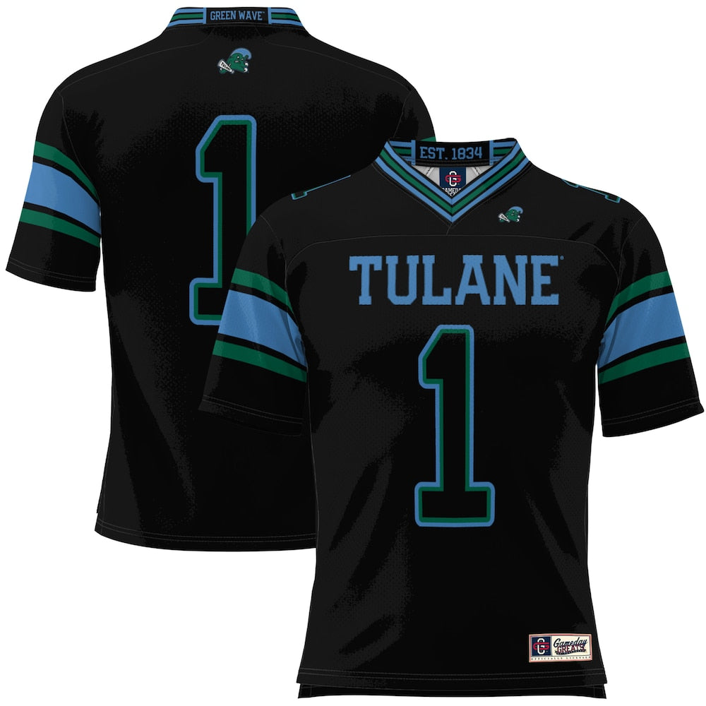 Tulane Green Wave Gameday Greats Black Football Jersey product image