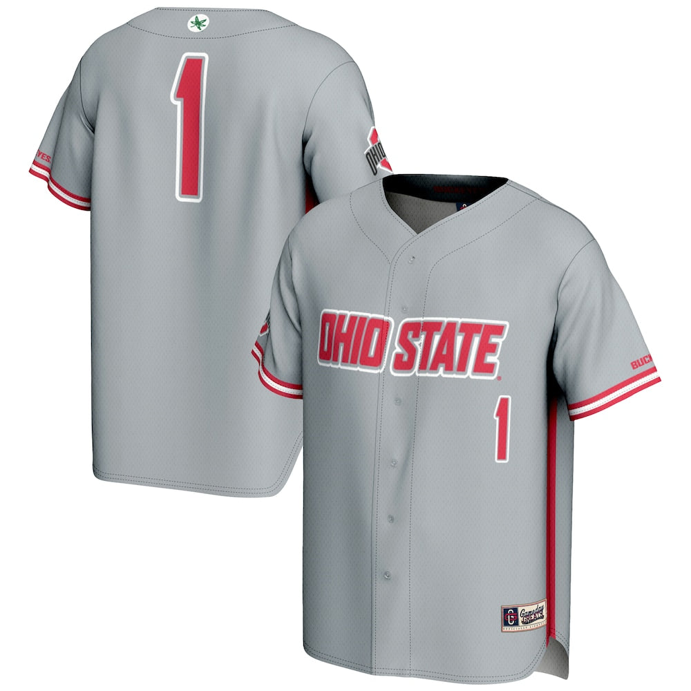 Ohio State Buckeyes Lightweight Gameday Greats Gray Baseball Jersey product image