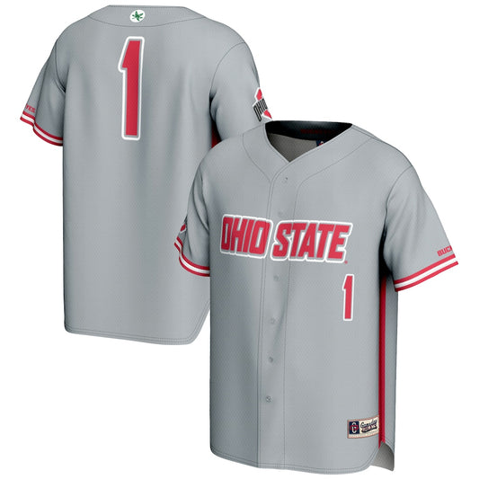 Ohio State Buckeyes Lightweight Gameday Greats Gray Baseball Jersey product image
