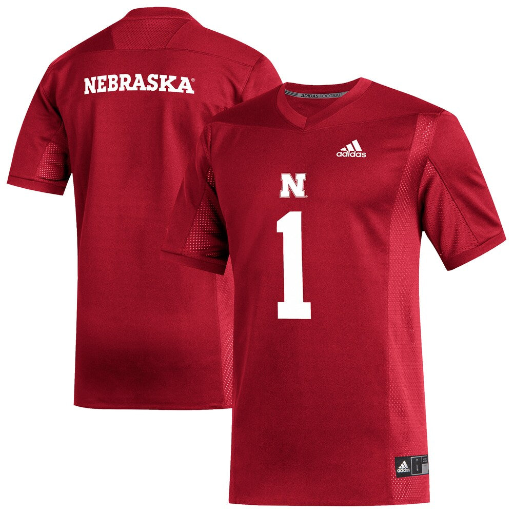 Nebraska Huskers #1 Replica Scarlet Football Jersey product image
