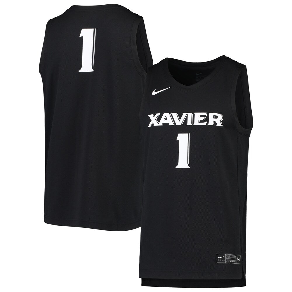 Xavier Musketeers #1 Replica Black Basketball Jersey product image