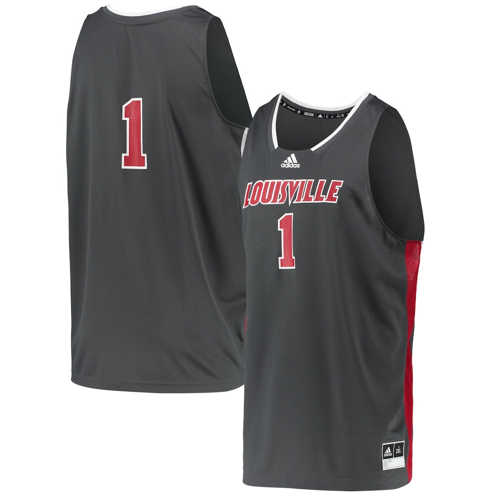Louisville Cardinals #1 Retro Gray Football Jersey product image