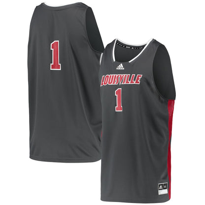 Louisville Cardinals #1 Retro Gray Football Jersey product image