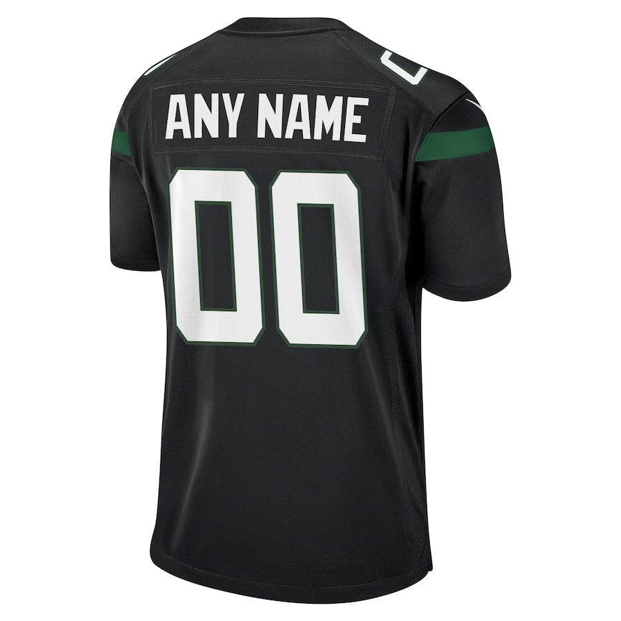 New York Jets 4 Custom Game Black Football Jersey product image