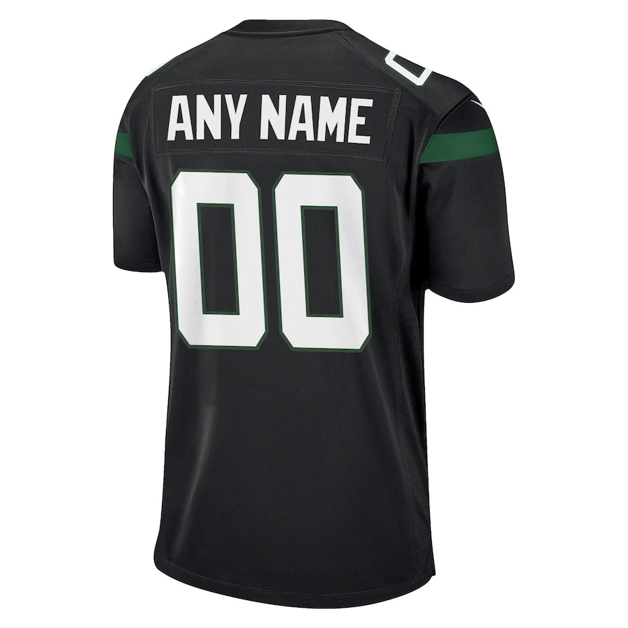 New York Jets Custom Alternate Game Black Football Jersey product image