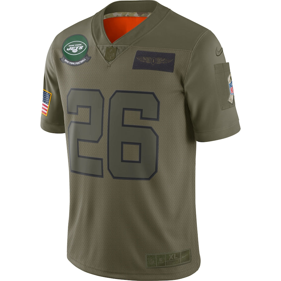New York Jets Le'veon Bell Limited Salute To Service Olive Football Jersey product image