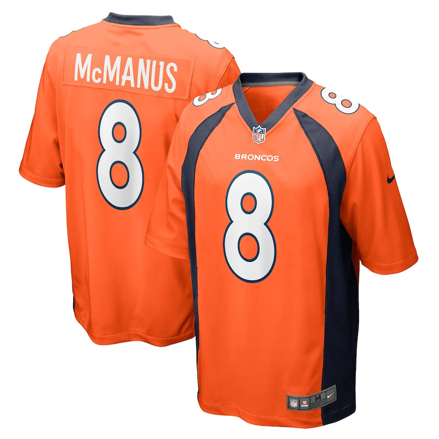 Denver Broncos Brandon Mcmanus Game Orange Football Jersey product image