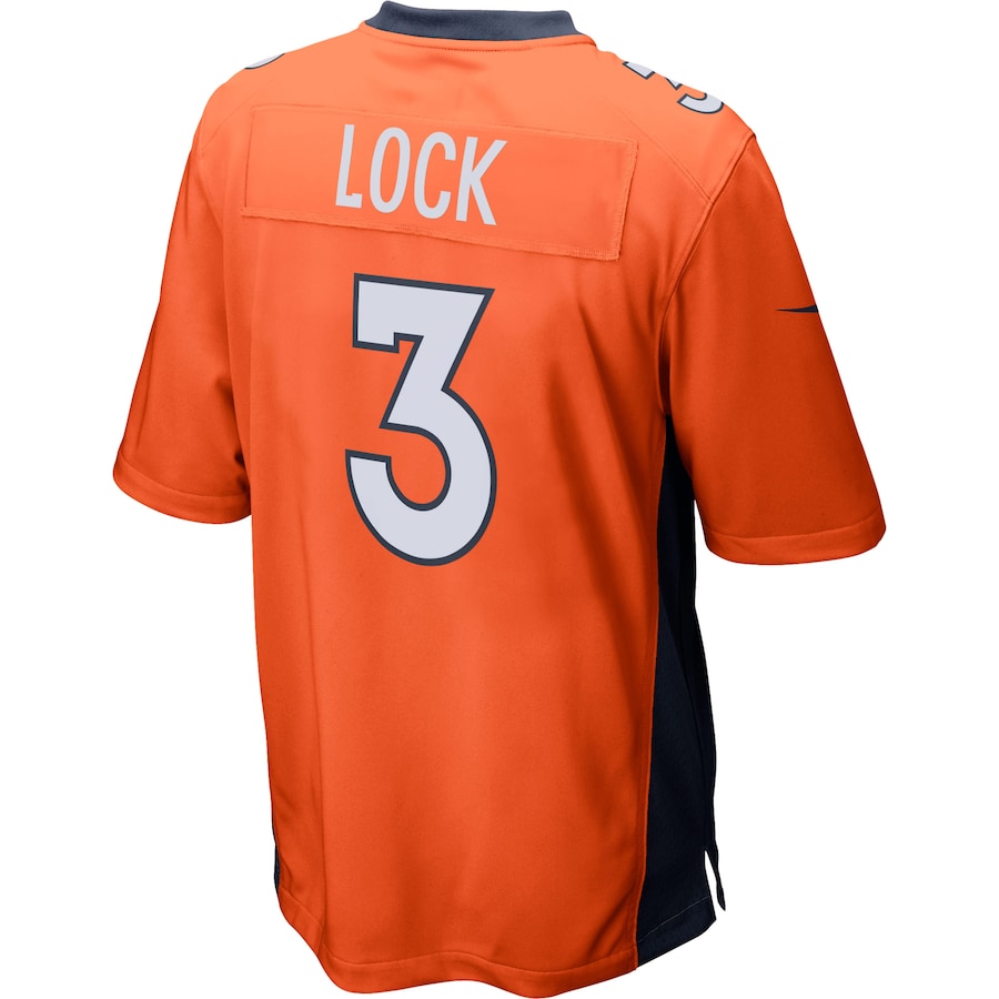 Denver Broncos Drew Lock Game Orange Football Jersey product image